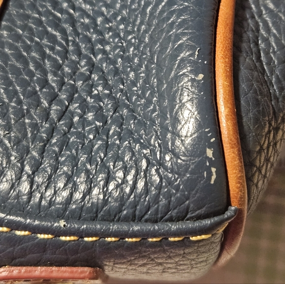 NWT - Vintage Dooney & Bourke Navy and Tan Leather Satchel - Picture 13 of 13